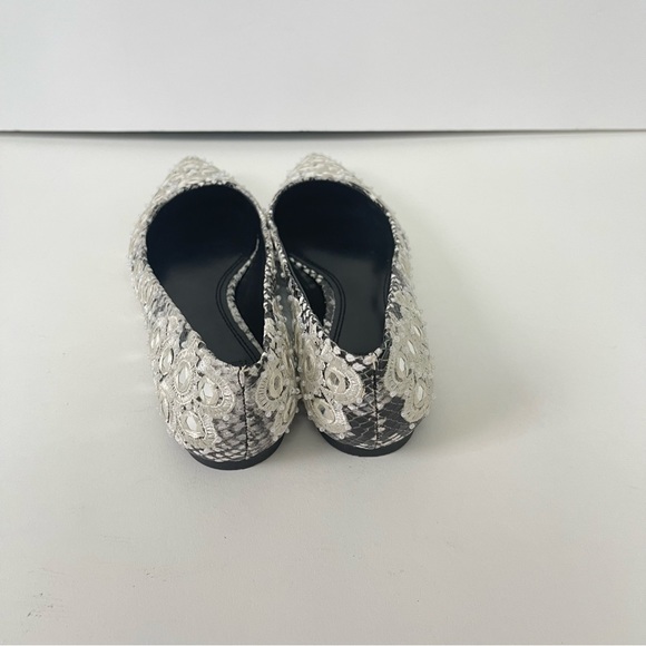 Tory Burch Yasmin Embroidered Mirror Pointed Toe Ballet Flat -New N Box- Reemoly - Picture 5 of 15